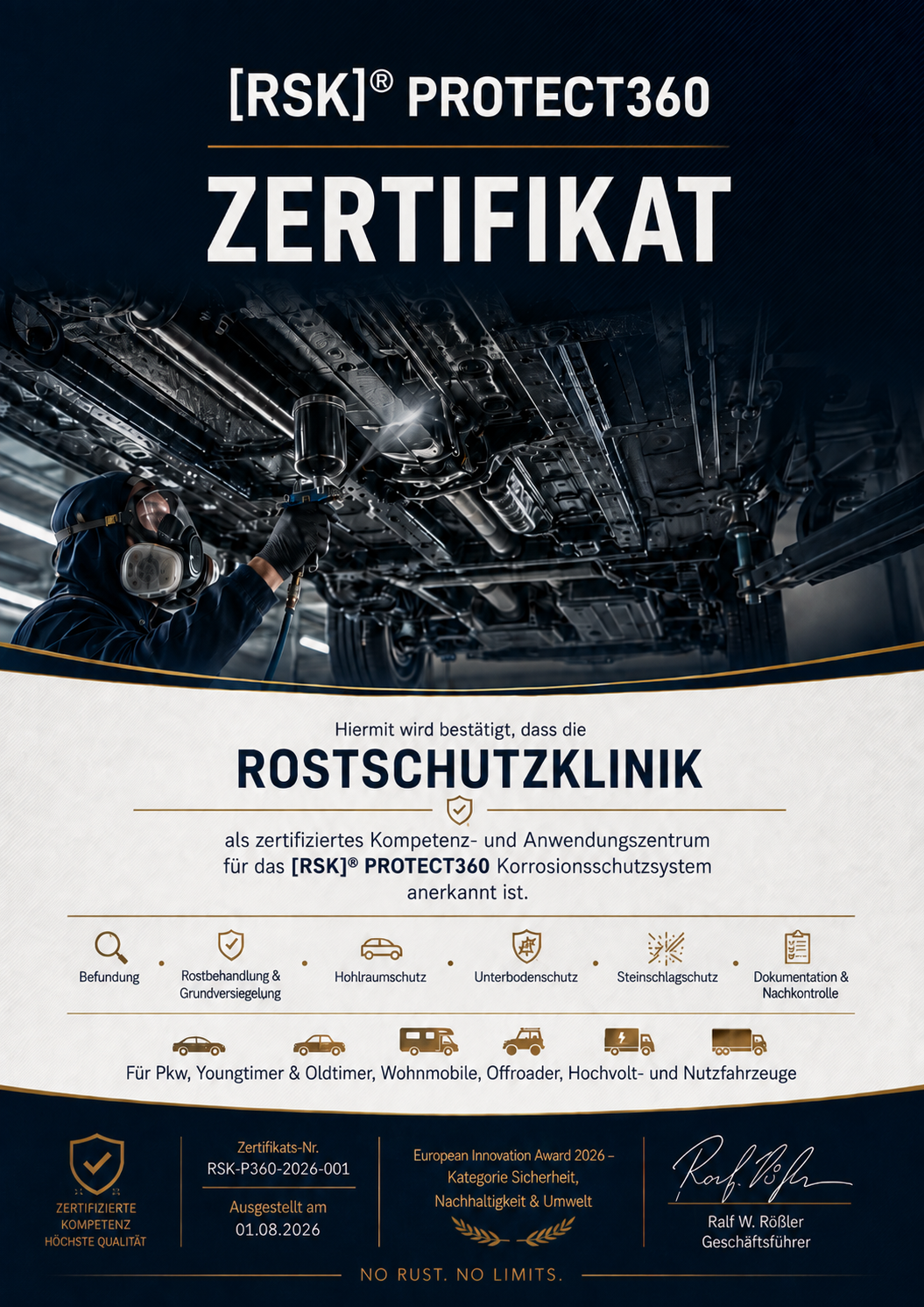 [RSK]® PROTECT360 Zertifikat der Rostschutzklinik